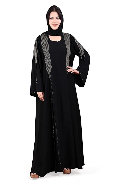 Dibaru V-Neck Stone Work Designer Abaya